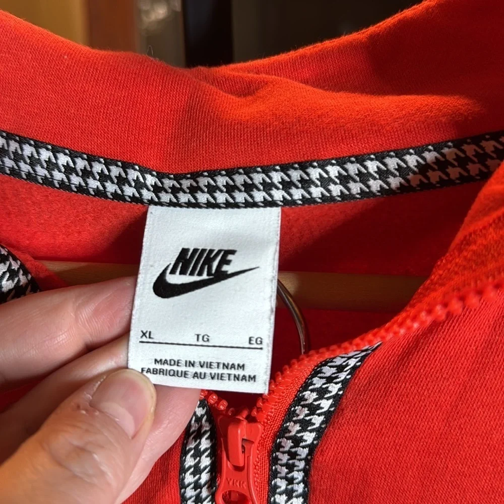 NWOT Nike Sportswear Icon Clash 1/2-Zip Top & Leggings Houndstooth Set XL & L